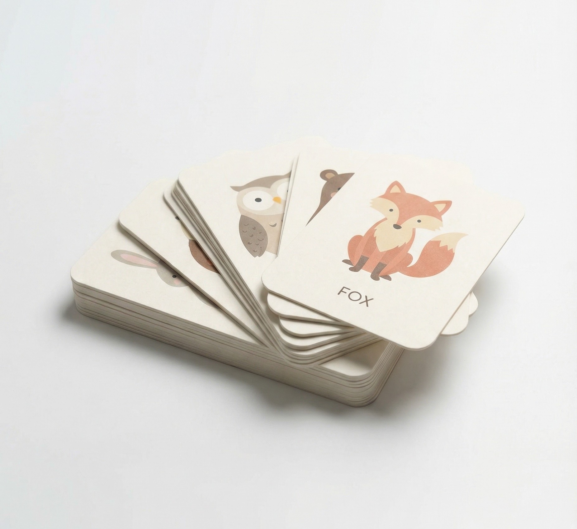 Stack of beautiful AI-generated flashcards